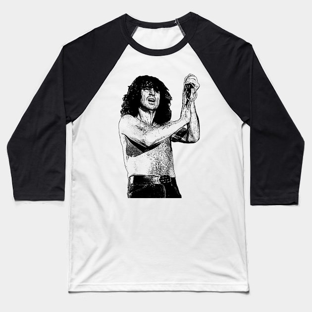 Retro Bon Scott Baseball T-Shirt by tykler